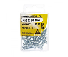 Deltafix 10 stuks Deltafix Spaanplaatschroef CK 4.0x20mm Set 35st