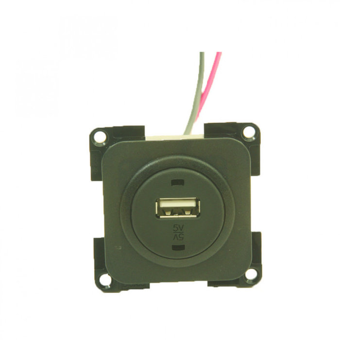 Presto Presto Contactdoos 1x USB Lader 12V Inbouw S-10.000 Zwart