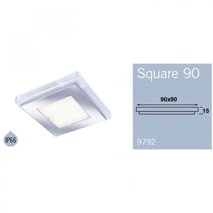 Frilight Frilight Opbouwspot Square 90 2W 9 LED's Chroom