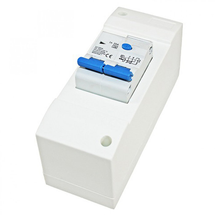 Fjord Outdoor Aardlekschakelaar. 25Amp. Voorzien van kast.