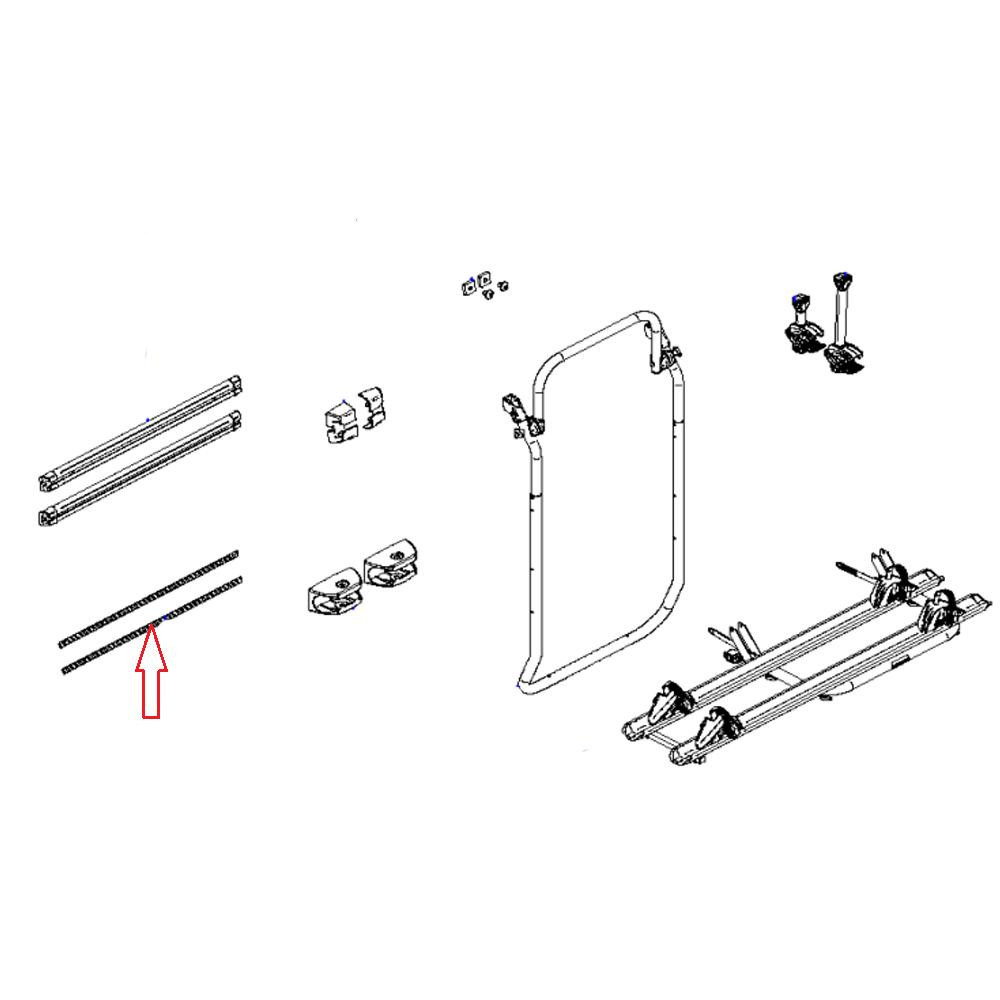 Thule Thule Elite VAN XT/VeloTrack Cover Strip Ribbed 75cm 2st.