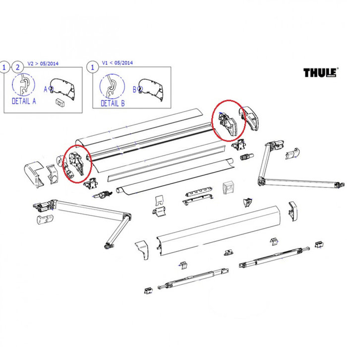 Thule Thule LH&RH endplate assy 6200 white