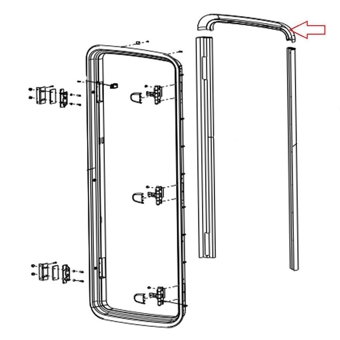 Dometic Dometic CaraD-R Deur Boven Binnenkader