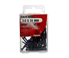 Deltafix 10 stuks Deltafix Stalen nagel 2.0x25mm Zwart 45gr.