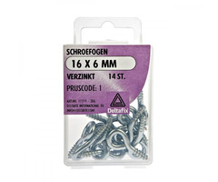 Deltafix 10 stuks Deltafix Schroefoog Verzinkt 16x6mm Set 14st