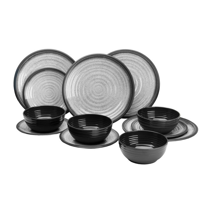 ViaMondo ViaMondo Melamine Servies Graniet 12-delig