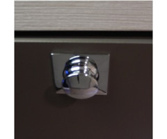 Fjord Outdoor Mini Knop+Ring Vierkant Pushlock Glanzend Chroom