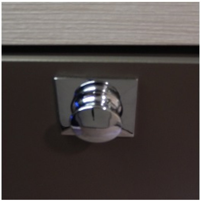 FjordOutdoor Mini Knop+Ring Vierkant Pushlock Glanzend Chroom 2st.