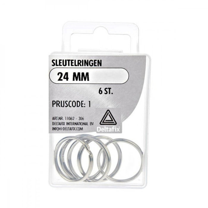 Deltafix 10 stuks Deltafix Sleutelring 24mm Set 6st