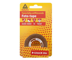 Deltafix 12 stuks Deltafix 2-Zijdig plakband 10mx12mm transparant