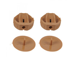 FjordOutdoor Hoekverbinder rond met afdekkap lichtbruin à 4 stuks