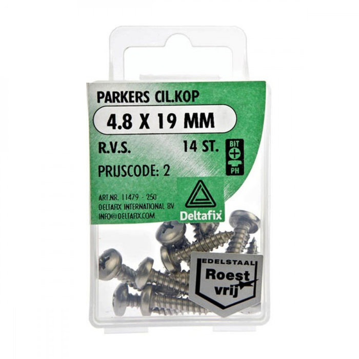 Deltafix 10 stuks Deltafix Parker CK RVS 4.8x19mm Set 14st