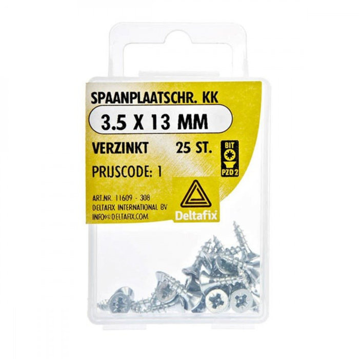 Deltafix 10 stuks Deltafix Spaanplaatschroef KK 3.5x13mm Set 25st