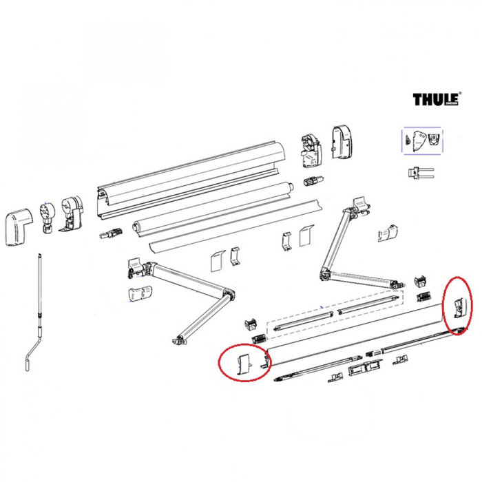 Thule Thule Eindkap Lead Rail LH+RH 5200