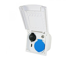 Fjord Outdoor Inbouwstekkerdoos 230V/12V/HDMI/Sat Wit