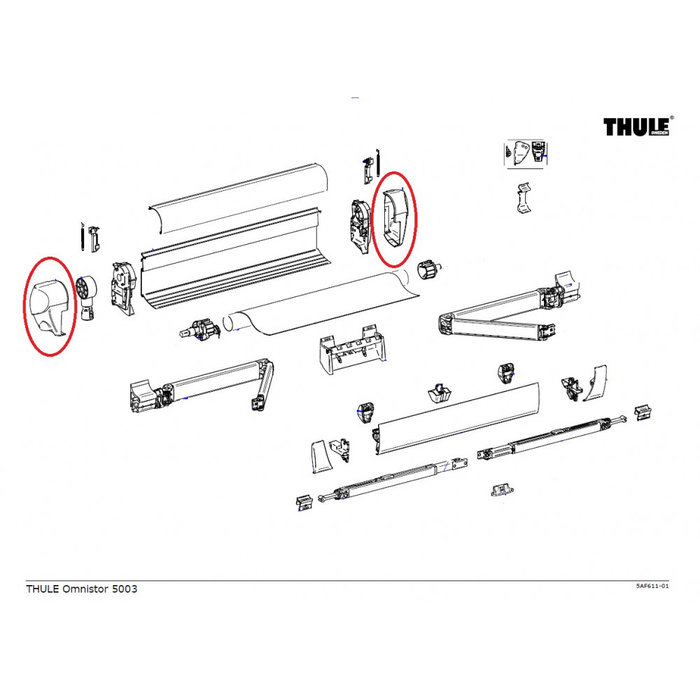 Thule Thule Eindkap Lead Rail LH+RH 5003