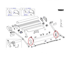 Thule Thule Eindkap Lead Rail LH+RH 9200 Geanodiseerd