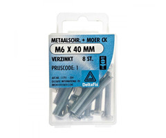 Deltafix 10 stuks Deltafix Metaalschroef + Moer CK Verzinkt CK M6x40mm 8st