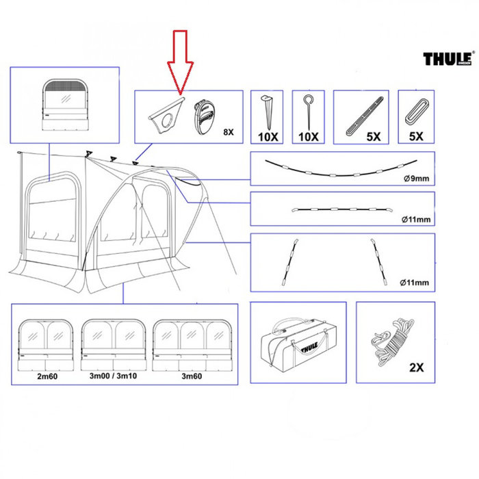 Thule Thule QuickFit/EasyLink Fixation Pieces Lead Rail 8st.