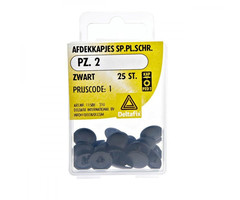 Deltafix 10 stuks Deltafix Spaanplaatschroef Afdekkapje PZ.2 zwart Set 25st