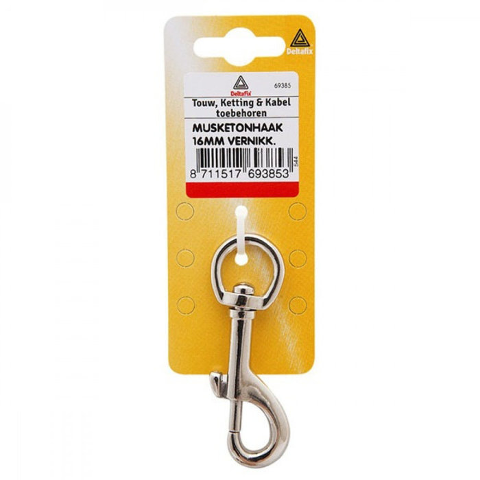 Deltafix 10 stuks Deltafix Musketonhaak 10mm Vernikkeld 1st