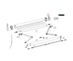 Thule Thule Eindkap Mainhousing LH+RH 4900 Antraciet