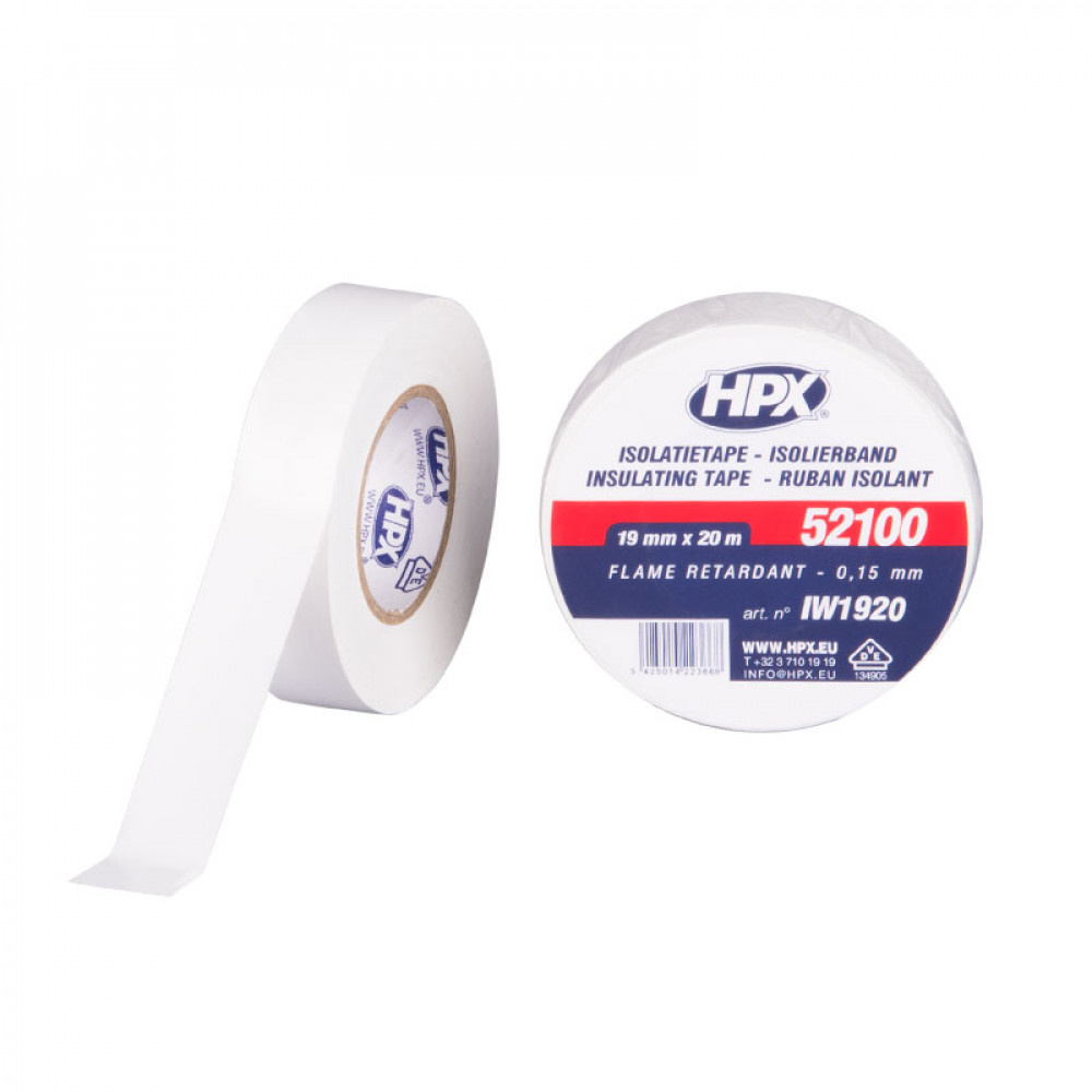 HPX HPX PVC Isolatietape VDE 20mtrx19mm Wit