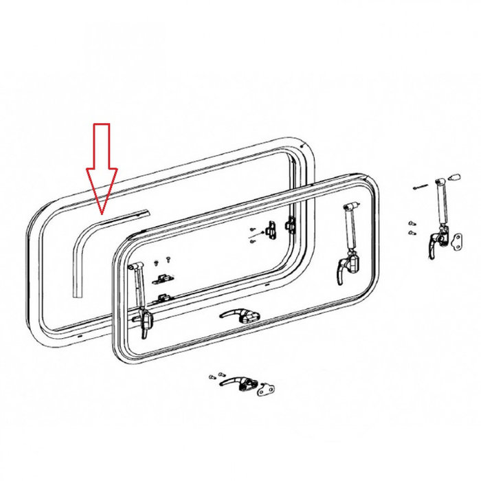 Dometic Dometic S7 Raam Raamrubber 5m