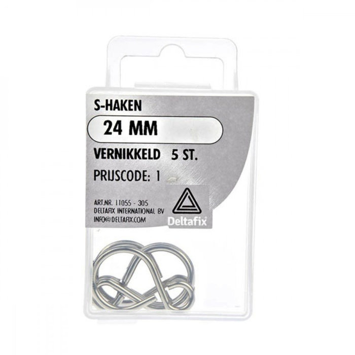 Deltafix 10 stuks Deltafix S-haak 24mm Vernikkeld Set 5st