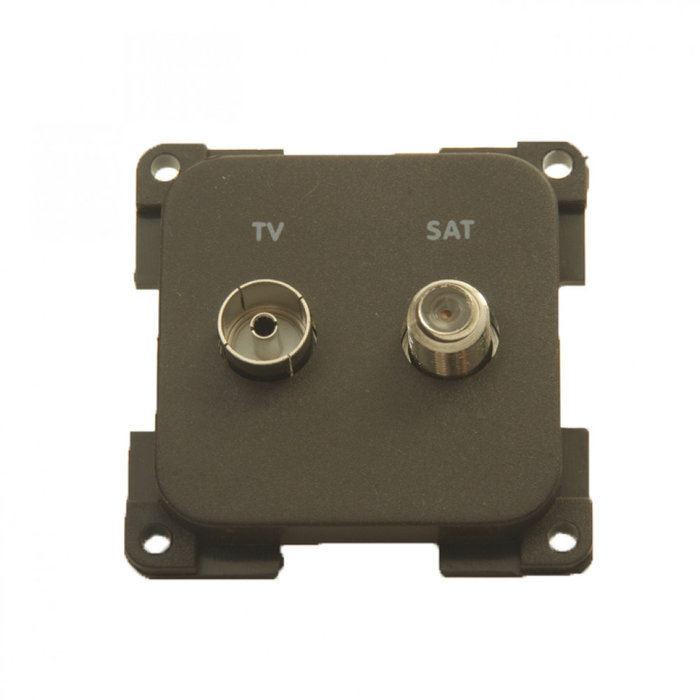 Presto Presto Contactdoos TV + SAT Inbouw S-10.000 Bruin