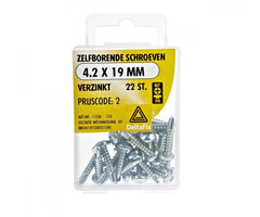 Deltafix 10 stuks Deltafix Zelfborende Schroef Verzinkt 4.2x19mm Set 22st
