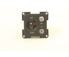 Presto Presto Contactdoos 12V+TV+SAT Inbouw S-20.000 Zwart