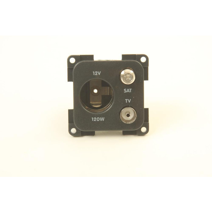 Presto Presto Contactdoos 12V+TV+SAT Inbouw S-20.000 Zwart