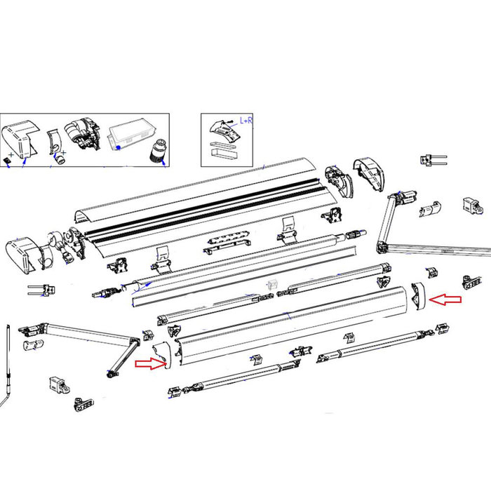 Thule Thule 6300 Leadrail Eindkappenset wit