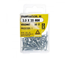 Deltafix 10 stuks Deltafix Spaanplaatschroef KK 3.0x20mm Set 50st