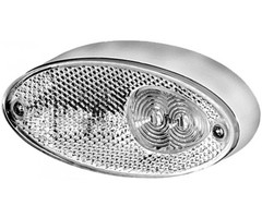 Hella Hella Breedtelicht LED Ovaal Opbouw Wit Onderplaat Zilver