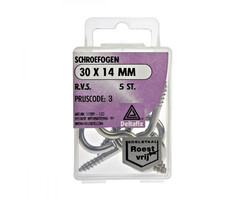 Deltafix 10 stuks Deltafix Schroefoog RVS 30x14mm Set 5st