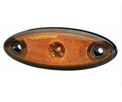 Hella Hella Zijmarkering LED Ovaal Opbouw Oranje-Zwart Frame