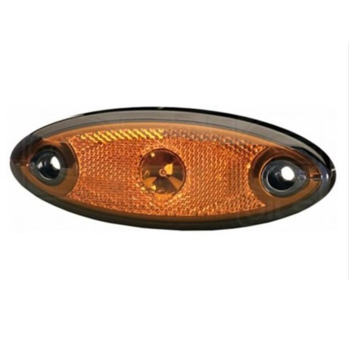 Hella Hella Zijmarkering LED Ovaal Opbouw Oranje-Zwart Frame