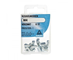 Deltafix 10 stuks Deltafix Vleugelmoer Verzinkt M4 Set 8st
