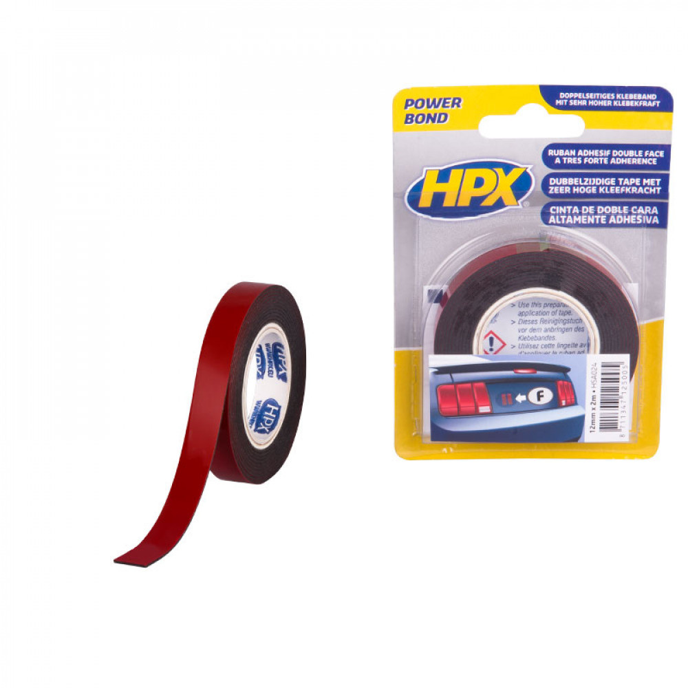 HPX HPX Dubbelzijdig HSA Bevestigingstape Antraciet 2m