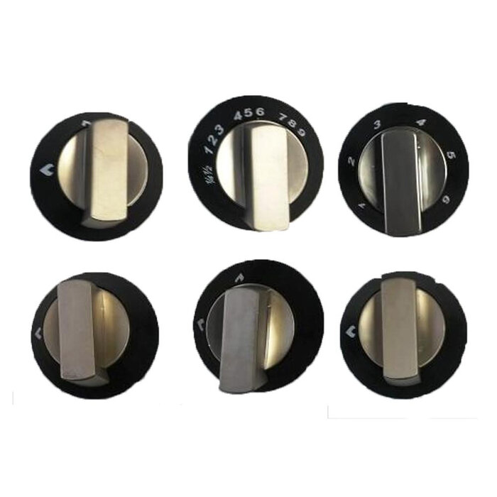 Thetford Thetford Knop Zwart/Chroom (6 stuks)