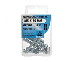 Deltafix 10 stuks Deltafix Metaalschroef + Moer CK Verzinkt CK M5x30mm 8st