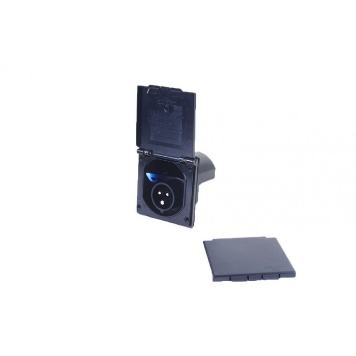 FjordOutdoor Inbouwstekkerdoos CEE Vierkant Zwart