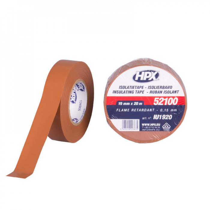 HPX HPX PVC Isolatietape VDE 20mtrx19mm Bruin