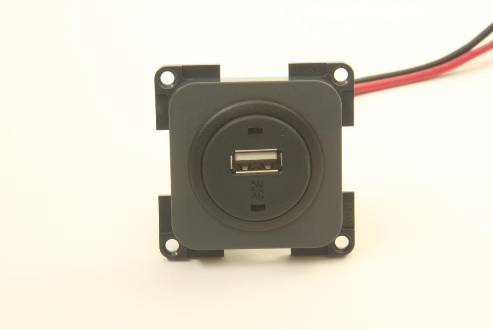 Presto Presto Contactdoos 1x USB Lader 12V Inbouw S-10.000 Grijs