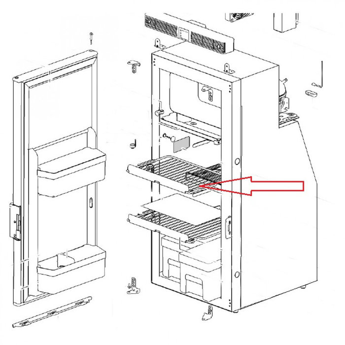 Thetford Thetford Koelkastrek Klein Boven T1090