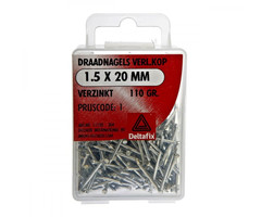 Deltafix 5 stuks Deltafix Draadnagels Verloren Kop 1.5x20mm Verzinkt