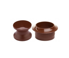 Fjord Outdoor Knop+Ring Pushlock Bruin 2st.