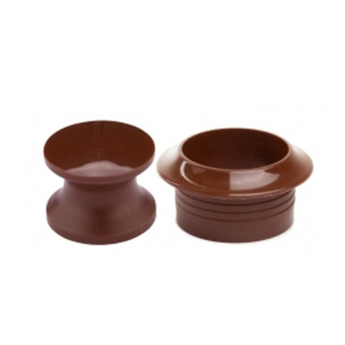 Fjord Outdoor Knop+Ring Pushlock Bruin 2st.